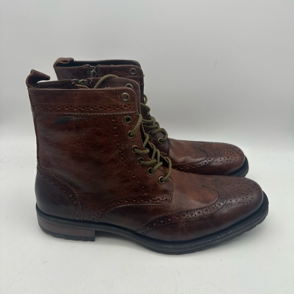 BRAND NEW Rush by Gordon Rush Cognac Wingtip Brown Leather Boots Size 10.5 M - Picture 2 of 8